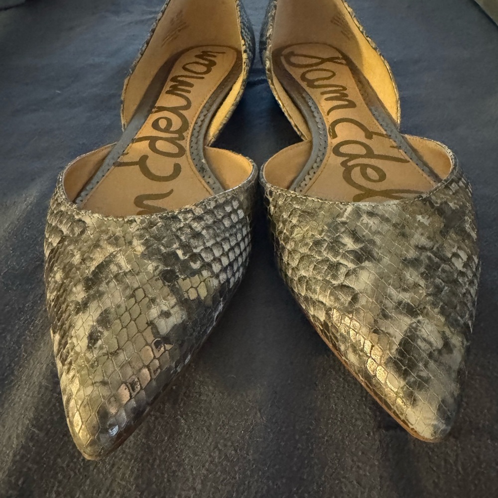 Sam Edelman Snakeskin Pattern Flats in Black and Gray